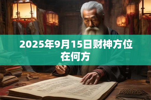 2025年9月15日财神方位在何方
