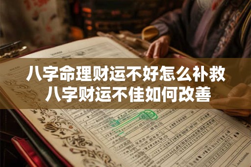 八字命理财运不好怎么补救 八字财运不佳如何改善
