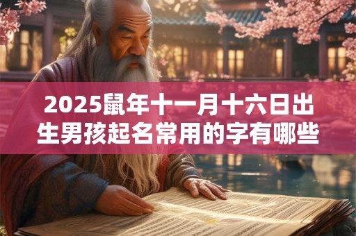 2025鼠年十一月十六日出生男孩起名常用的字有哪些？