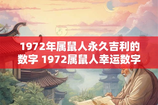 1972年属鼠人永久吉利的数字 1972属鼠人幸运数字