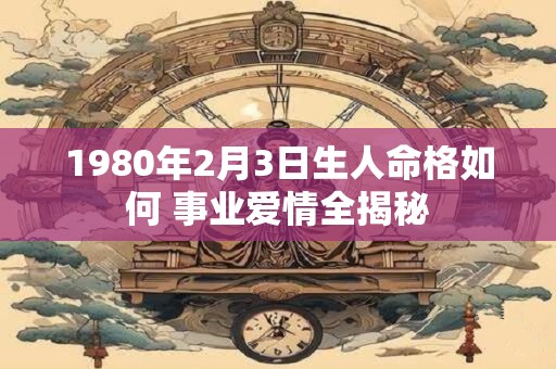 1980年2月3日生人命格如何 事业爱情全揭秘