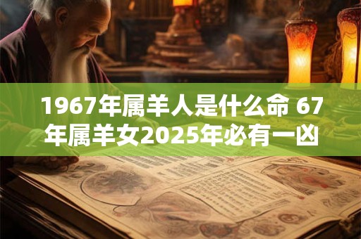 1967年属羊人是什么命 67年属羊女2025年必有一凶