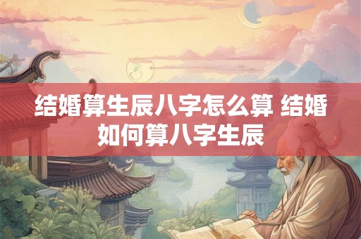 结婚算生辰八字怎么算 结婚如何算八字生辰