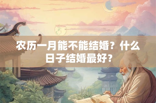 农历一月能不能结婚？什么日子结婚最好？