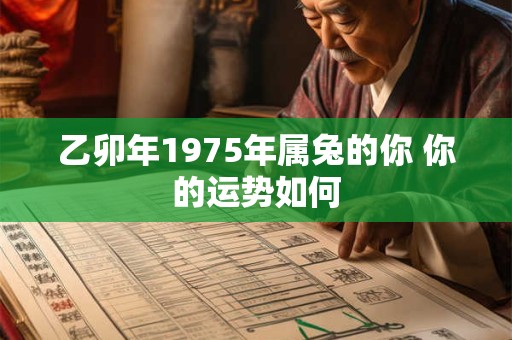 乙卯年1975年属兔的你 你的运势如何