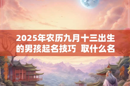 2025年农历九月十三出生的男孩起名技巧  取什么名字好