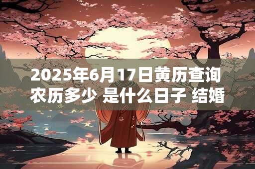 2025年6月17日黄历查询 农历多少 是什么日子 结婚吉时