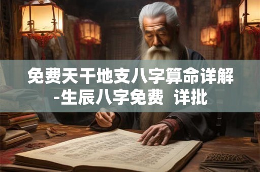免费天干地支八字算命详解-生辰八字免费  详批
