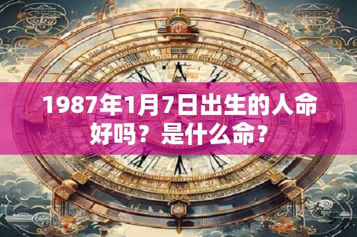 1987年1月7日出生的人命好吗？是什么命？