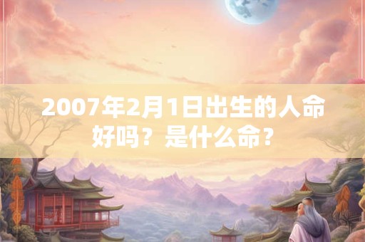 2007年2月1日出生的人命好吗？是什么命？