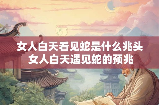 女人白天看见蛇是什么兆头 女人白天遇见蛇的预兆