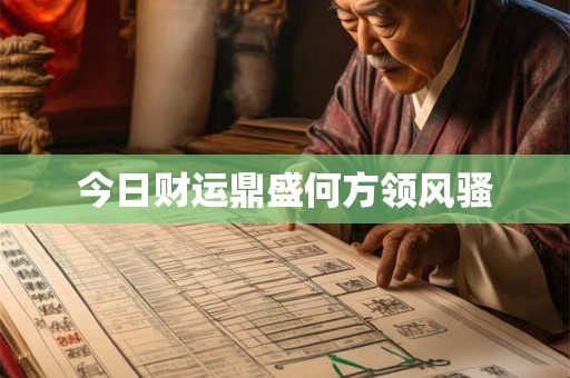 今日财运鼎盛何方领风骚