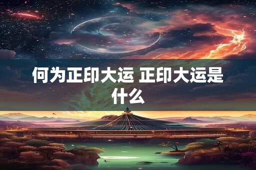 何为正印大运 正印大运是什么