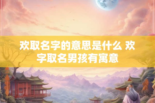 欢取名字的意思是什么 欢字取名男孩有寓意