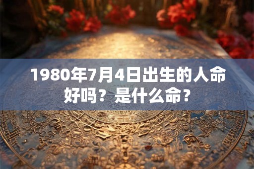 1980年7月4日出生的人命好吗？是什么命？