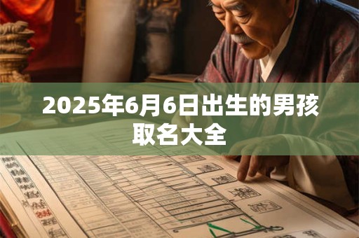 2025年6月6日出生的男孩取名大全