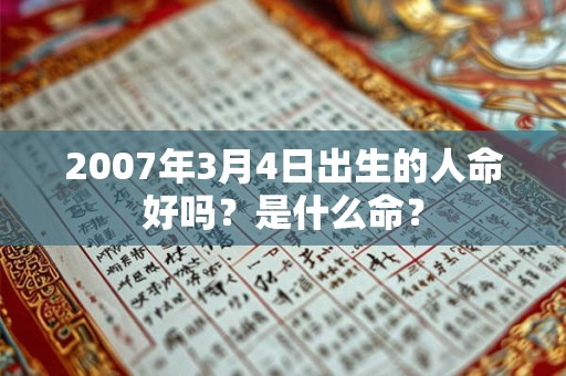 2007年3月4日出生的人命好吗?是什么命? 2007年3月4日出生的人命好吗?是什么命?