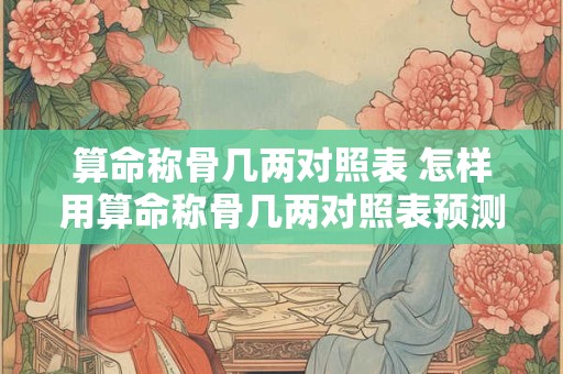 详细阅读:算命称骨几两对照表 怎样用算命称骨几两对照表预测命运 算命称骨几两对照表 怎样用算命称骨几两对照表预测命运