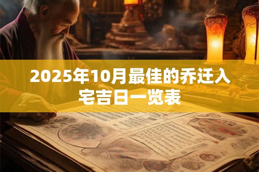 2025年10月最佳的乔迁入宅吉日一览表