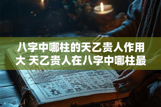 八字中哪柱的天乙贵人作用大 天乙贵人在八字中哪柱最有作用