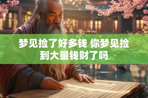 梦见捡了好多钱 你梦见捡到大量钱财了吗
