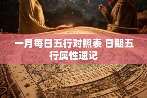 一月每日五行对照表 日期五行属性速记