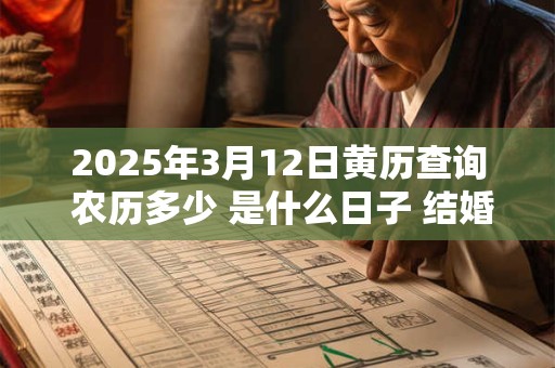 2025年3月12日黄历查询 农历多少 是什么日子 结婚吉时