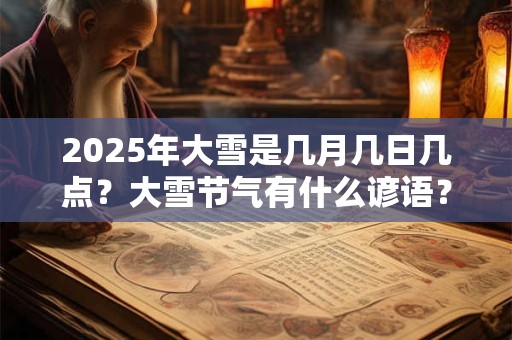 2025年大雪是几月几日几点？大雪节气有什么谚语？