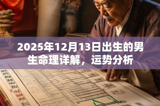 2025年12月13日出生的男生命理详解，运势分析