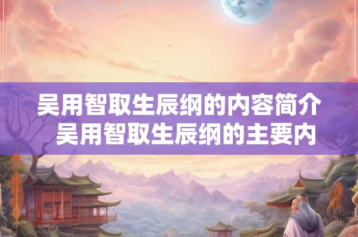 吴用智取生辰纲的内容简介  吴用智取生辰纲的主要内容是什么