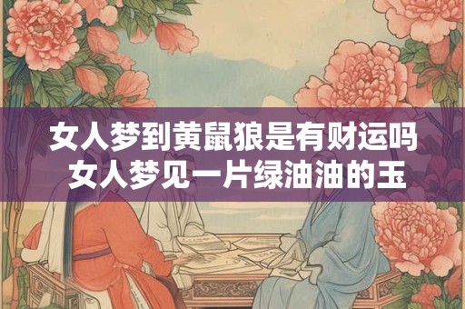 女人梦到黄鼠狼是有财运吗 女人梦见一片绿油油的玉米地