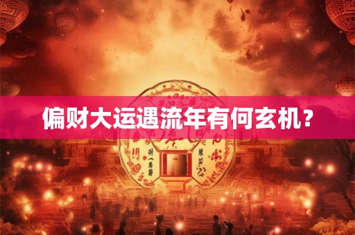 偏财大运遇流年有何玄机？