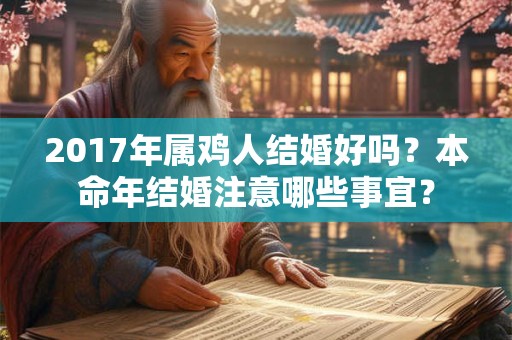 2017年属鸡人结婚好吗？本命年结婚注意哪些事宜？
