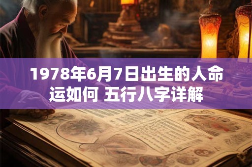 1978年6月7日出生的人命运如何 五行八字详解