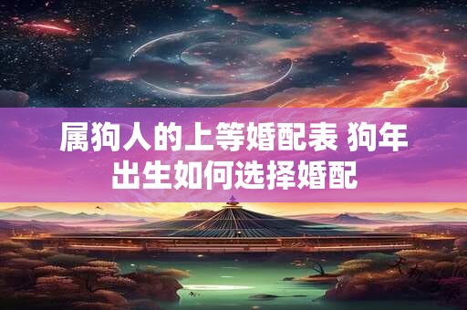 属狗人的上等婚配表 狗年出生如何选择婚配