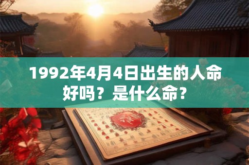 1992年4月4日出生的人命好吗？是什么命？