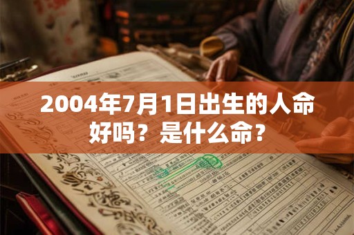 2004年7月1日出生的人命好吗？是什么命？