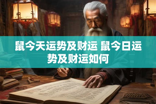 鼠今天运势及财运 鼠今日运势及财运如何