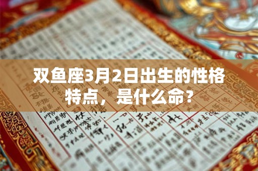 双鱼座3月2日出生的性格特点，是什么命？