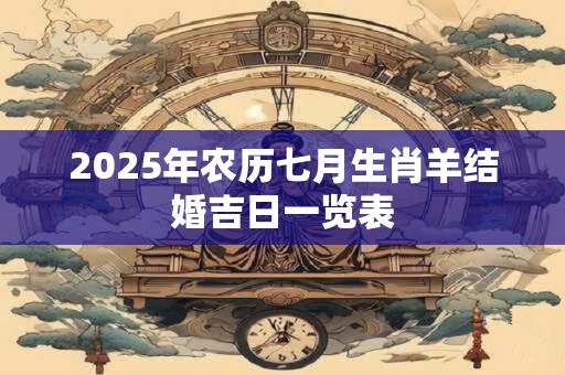 2025年农历七月生肖羊结婚吉日一览表