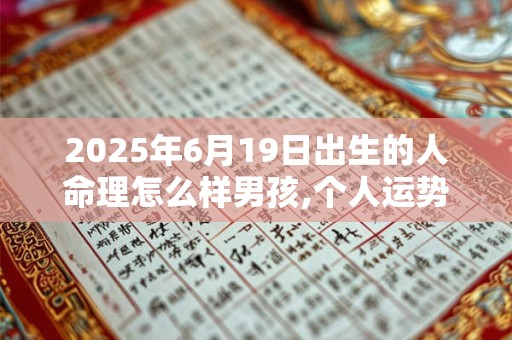 2025年6月19日出生的人命理怎么样男孩,个人运势如何