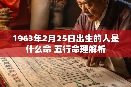 1963年2月25日出生的人是什么命 五行命理解析