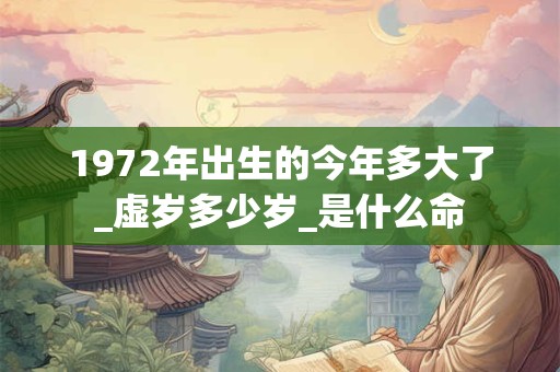 1972年出生的今年多大了_虚岁多少岁_是什么命