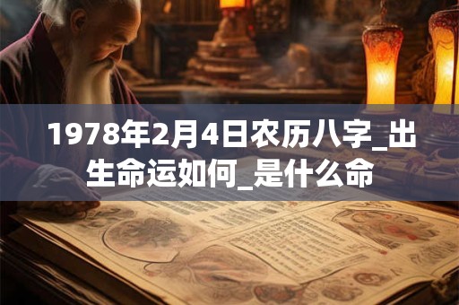 1978年2月4日农历八字_出生命运如何_是什么命