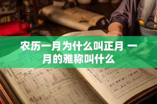 农历一月为什么叫正月 一月的雅称叫什么