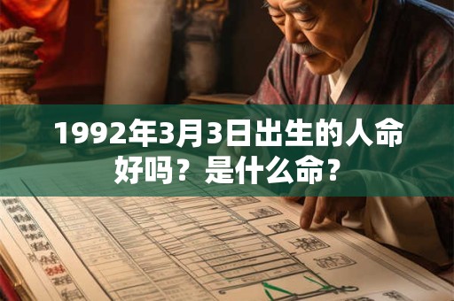 1992年3月3日出生的人命好吗？是什么命？