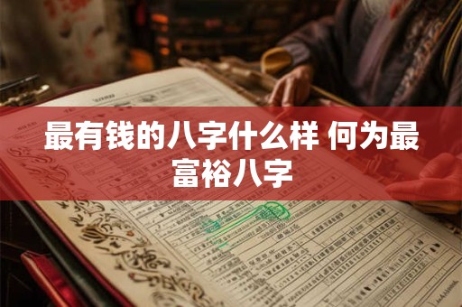 最有钱的八字什么样 何为最富裕八字