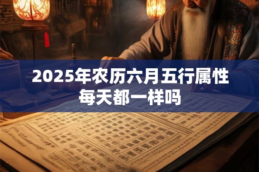 2025年农历六月五行属性每天都一样吗