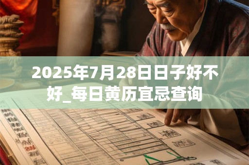 2025年7月28日日子好不好_每日黄历宜忌查询