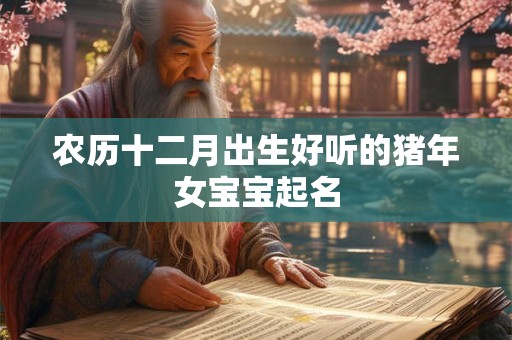 农历十二月出生好听的猪年女宝宝起名